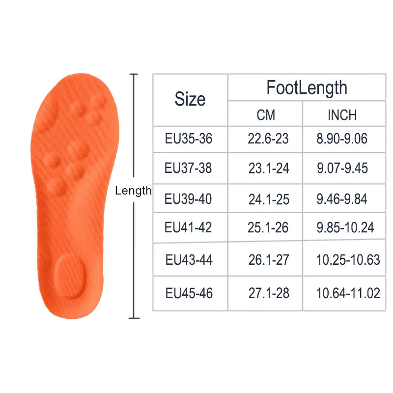 1/2/4Pairs Latex Sport Insoles Soft High Elasticity Shoe Pads Orthotic Breathable Shock Absorption Cushion Arch Support Insole